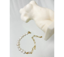 Srebrna bransoletka z perłami Modern Pearl