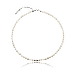 Naszyjnik srebrny z perłami...