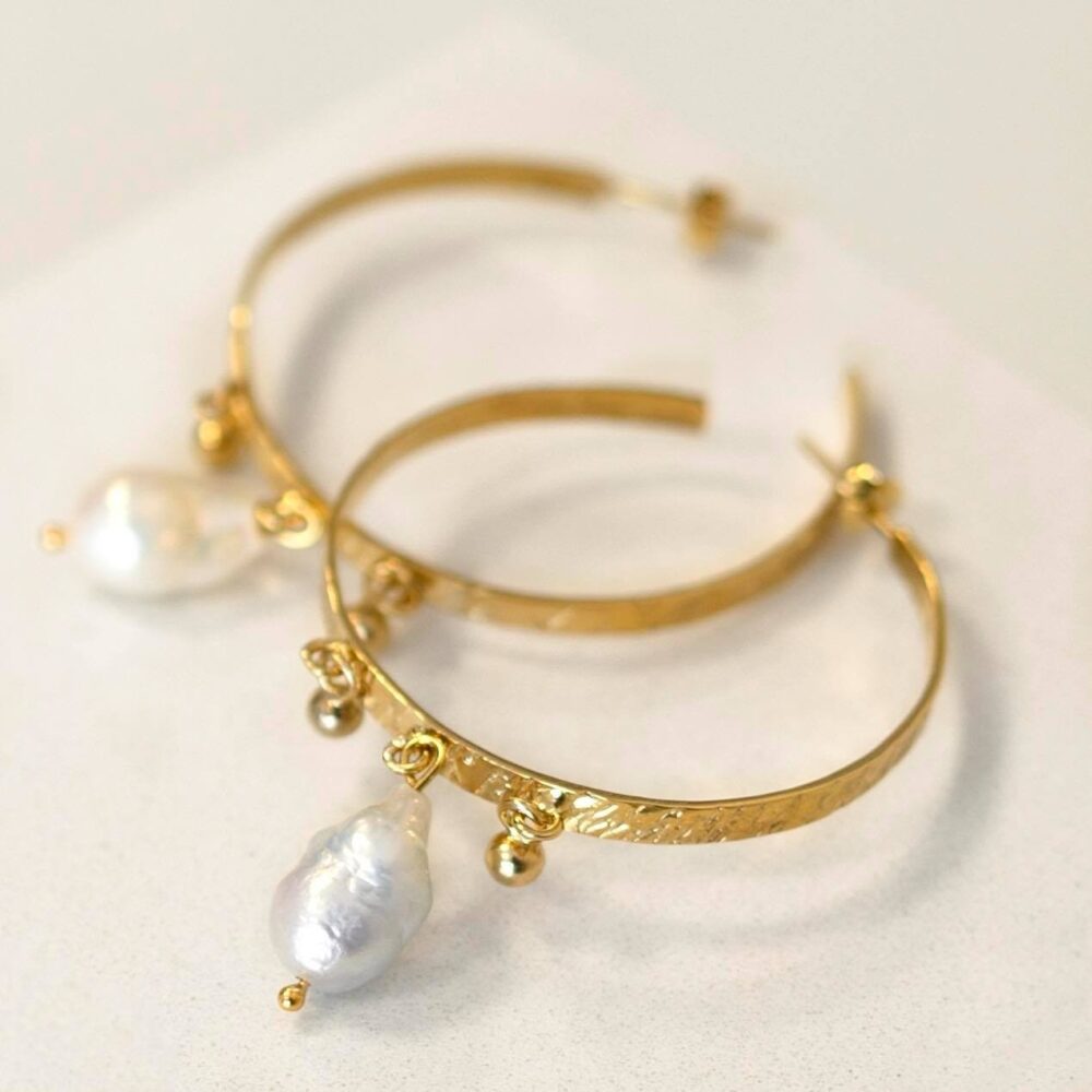 Duże kolczyki koła Baroque Pearl