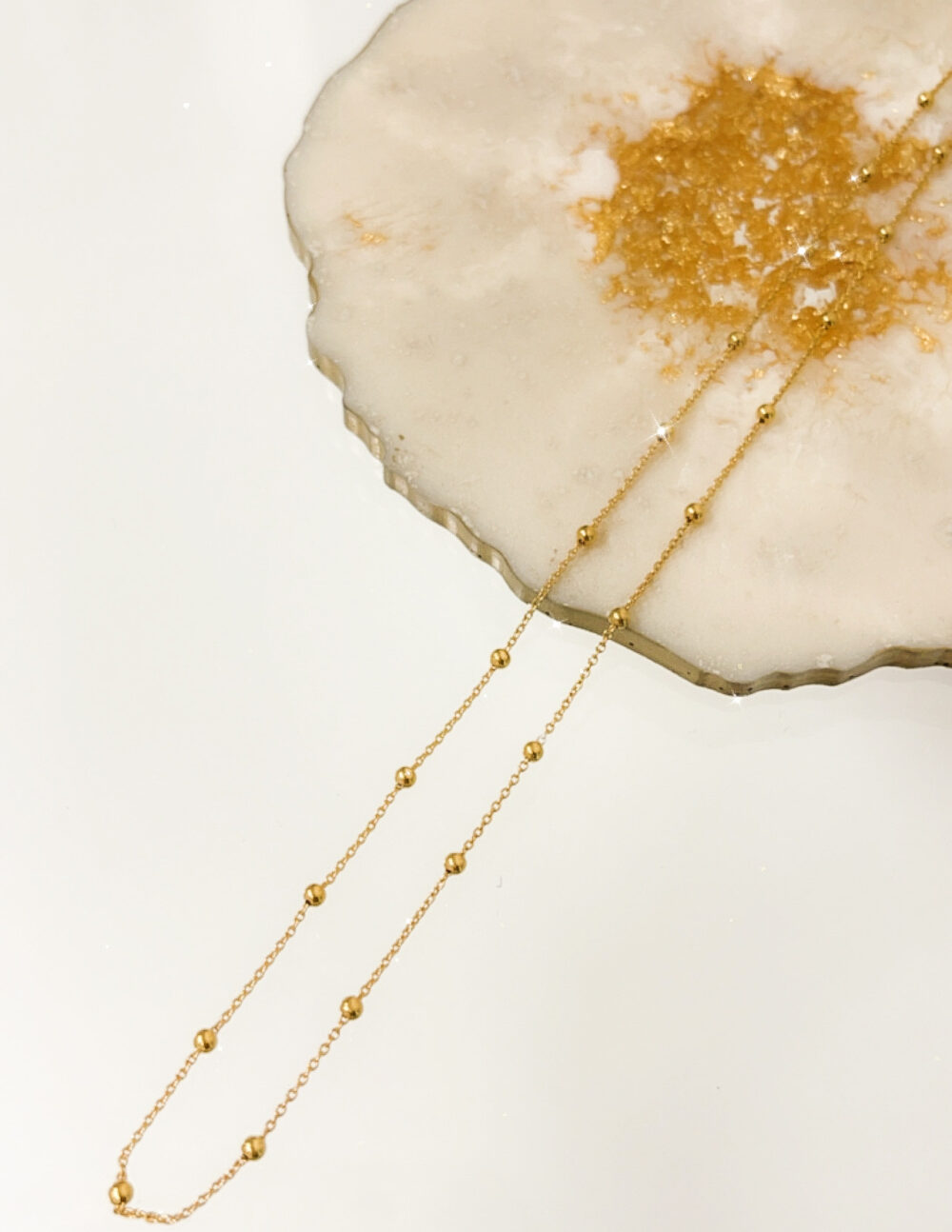Choker łańcuszek z kulkami pozłacany