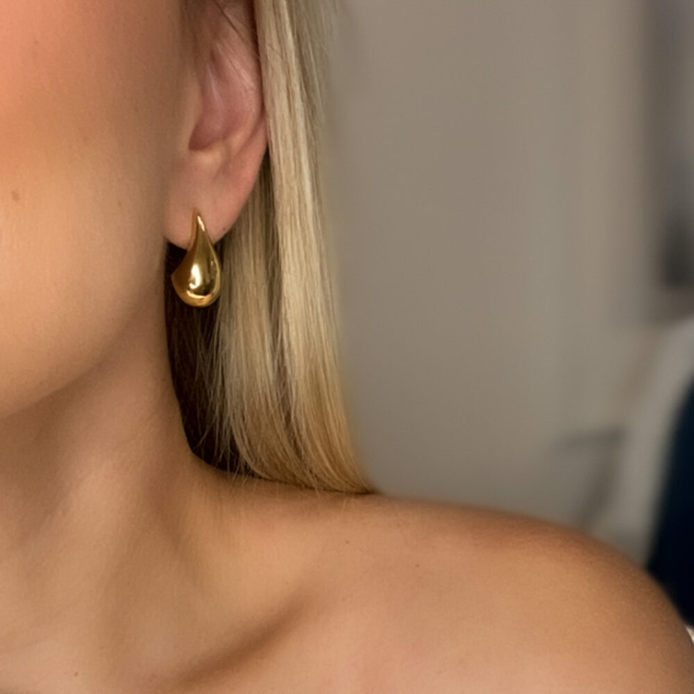 Kolczyki srebrne pozłacane DROP