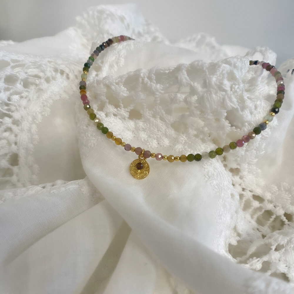 Naszyjnik z fasetowanym turmalinem