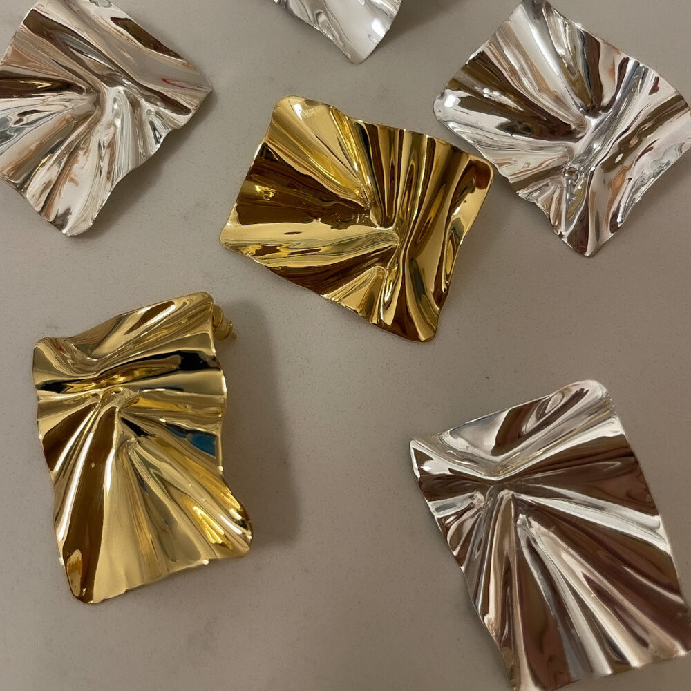 Kolczyki Foil XL – pozłacane