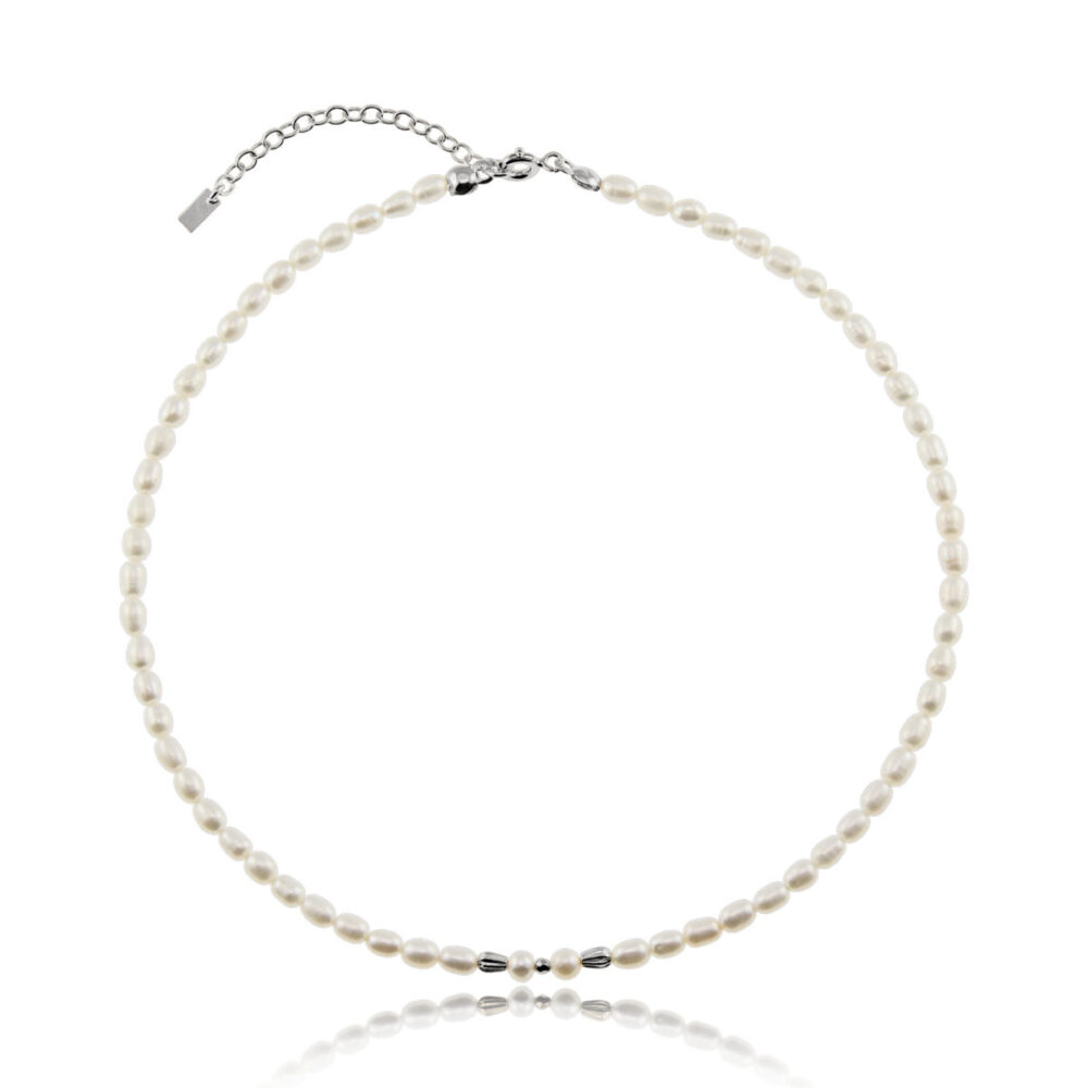 Naszyjnik srebrny z perłami Romance