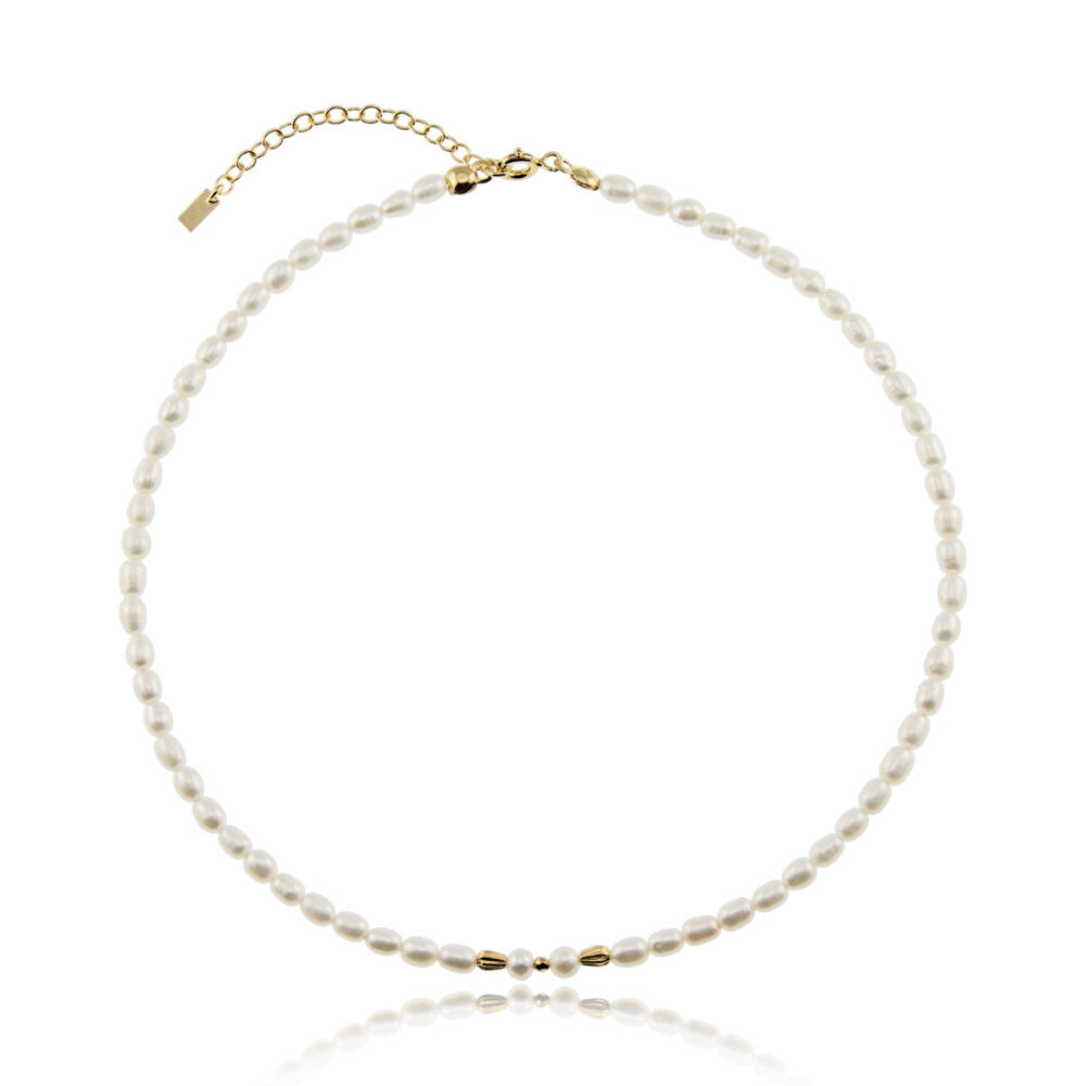 Naszyjnik złoty z perłami Romance